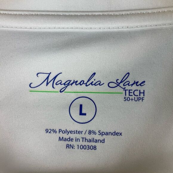 Magnolia Lane Masters Golf Shirt Womens L Short Sleeve 1/4 zip Color Block Top - Picture 7 of 9